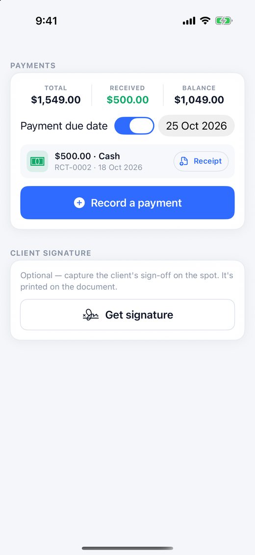 Payments on an invoice